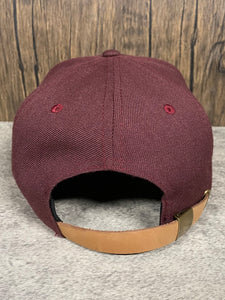"Helmet" Leather Patch Hat | Wool with Hawaiian Print