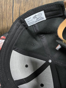 "Helmet" Leather Patch Hat | Wool with Hawaiian Print