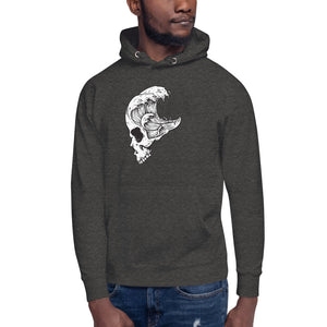 Lost Wave Goods Unisex Brain Waves Hoodie on Male Model in shade Charcoal front